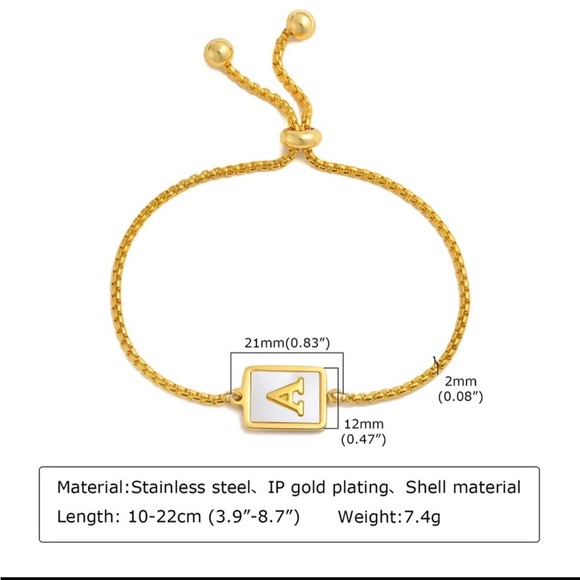 Bracelet, initial A-Z ask for your A To Z is it stainless steel - Picture 4 of 6